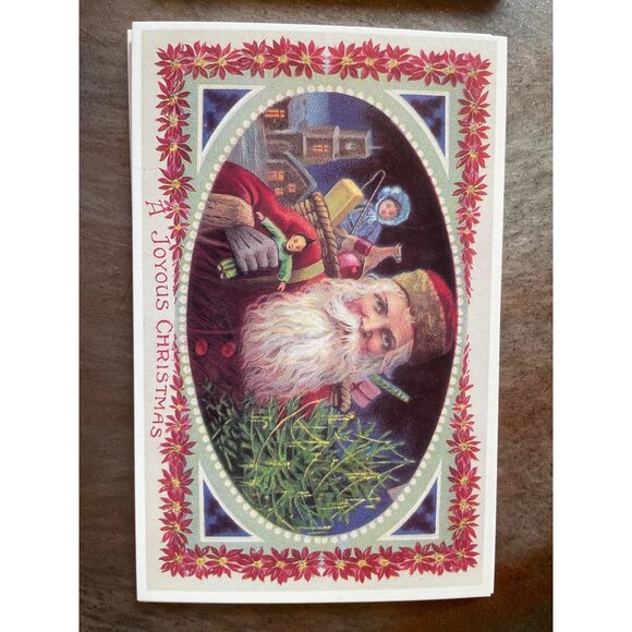 Vintage Victorian Christmas & New Year Postcards Set Girls Boys Santa Angels - Picture 4 of 11